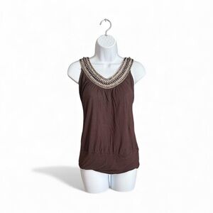 Charlotte Russe Brown Beaded Women's Blouse